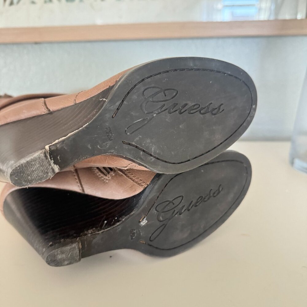 Guess Tall Wedge Boot Caramel Color Size 6.5 - image 6